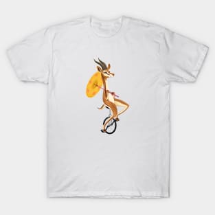 Funny gazelle on an unicycle T-Shirt